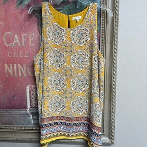Max Studio Vibrant Yellow and Blue Blouse